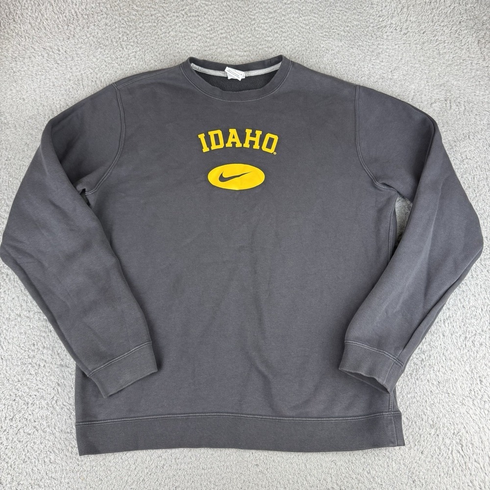 Nike Idaho‎ Vandals Crewneck Sweater Pullover Center Swoosh Adult Medium Gray
